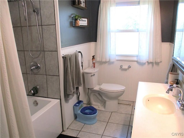 7739 Roberts St, Lenox, NY 13032 - bathroom with tile patterned flooring, plenty of natural light, a wainscoted wall, and vanity