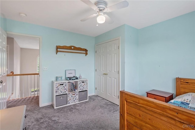 8879 Kilkenny Dr, Lysander, NY 13027 - carpeted bedroom with a closet and a ceiling fan