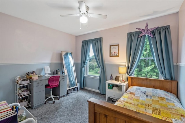 8879 Kilkenny Dr, Lysander, NY 13027 - bedroom featuring carpet flooring, a desk, and a ceiling fan