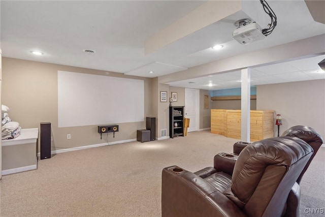 8879 Kilkenny Dr, Lysander, NY 13027 - carpeted cinema with recessed lighting