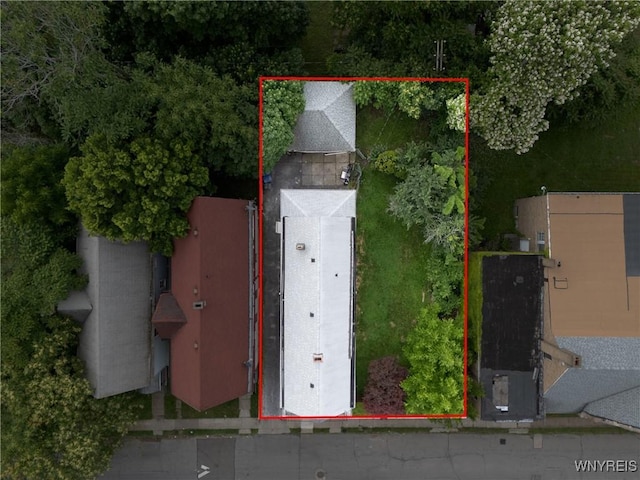 157 Laurel St, Buffalo, NY 14208 - aerial overview of property's location featuring property boundaries highlighted