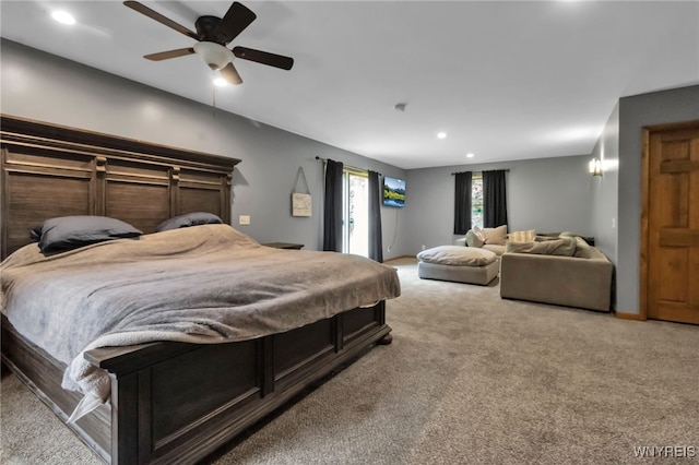 2035 Centerline Rd, Sheldon, NY 14167 - bedroom featuring carpet floors, recessed lighting, and ceiling fan