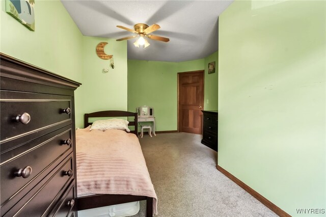 2035 Centerline Rd, Sheldon, NY 14167 - bedroom with light carpet and a ceiling fan