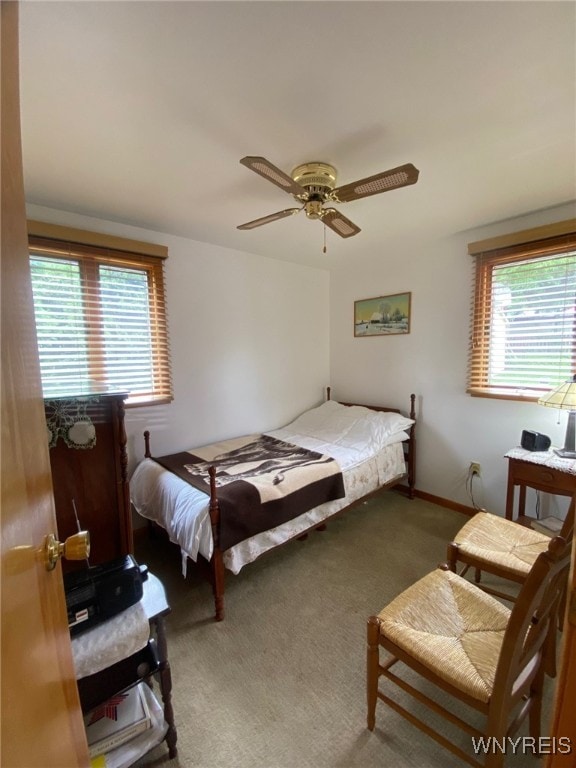 5436 Java Lake Rd, Java, NY 14009 - carpeted bedroom featuring baseboards and a ceiling fan