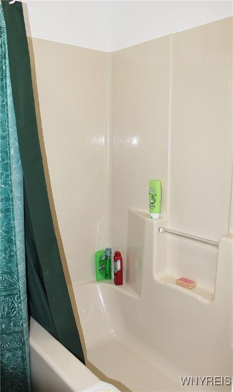 5436 Java Lake Rd, Java, NY 14009 - bathroom with shower / bathtub combination with curtain