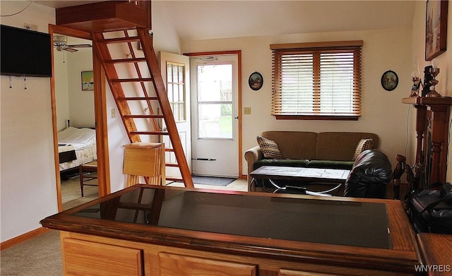 5436 Java Lake Rd, Java, NY 14009 - office area featuring ceiling fan and carpet flooring