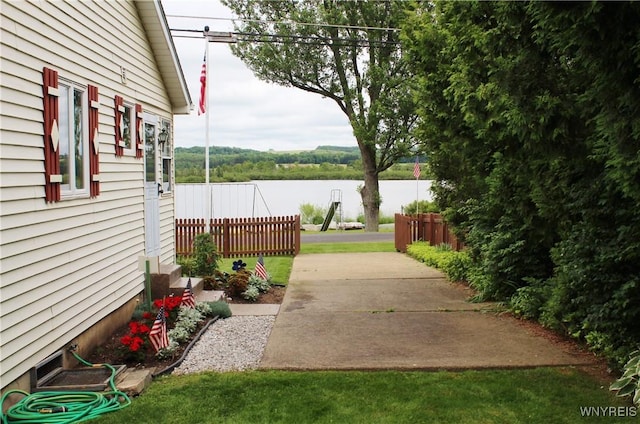5436 Java Lake Rd, Java, NY 14009 - view of patio / terrace with a water view