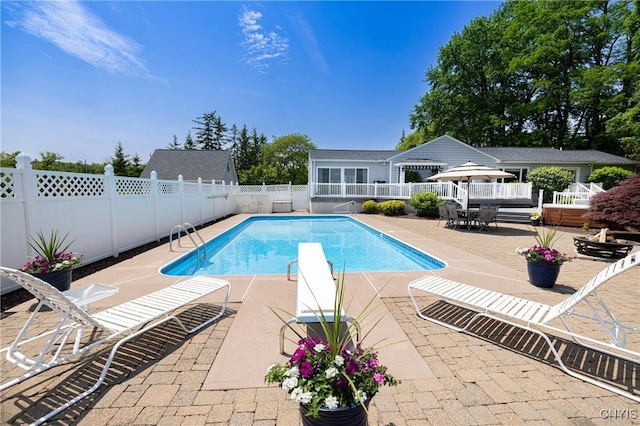 2516 W Lake Rd, Skaneateles, NY 13152 - view of pool featuring a patio, a fenced backyard, and outdoor dining area