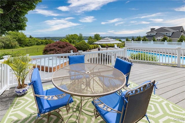 2516 W Lake Rd, Skaneateles, NY 13152 - wooden terrace featuring a fenced backyard and outdoor dining space