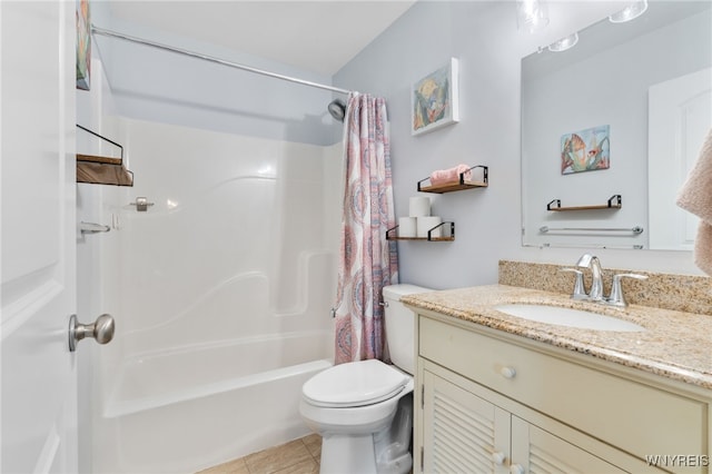 720 N Star Rd, Elma, NY 14052 - full bath featuring vanity, shower / bath combo with shower curtain, and tile patterned floors