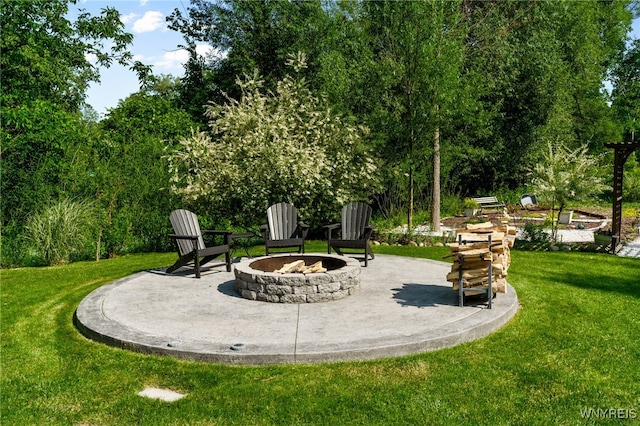720 N Star Rd, Elma, NY 14052 - view of patio with an outdoor fire pit