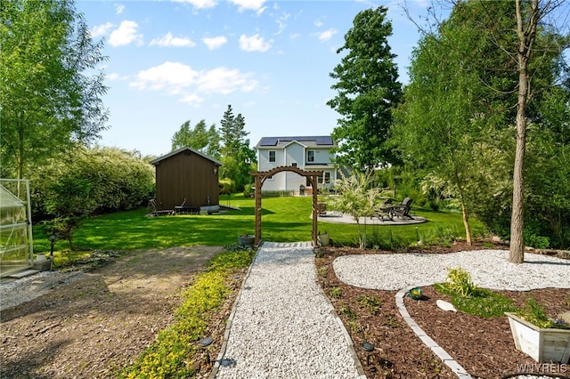 720 N Star Rd, Elma, NY 14052 - view of green lawn with a patio and an outdoor structure
