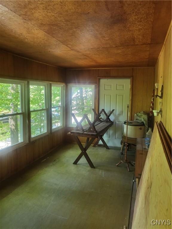 182 Seneca Rd, Webb, NY 13420 - sunroom featuring wood walls and wooden ceiling