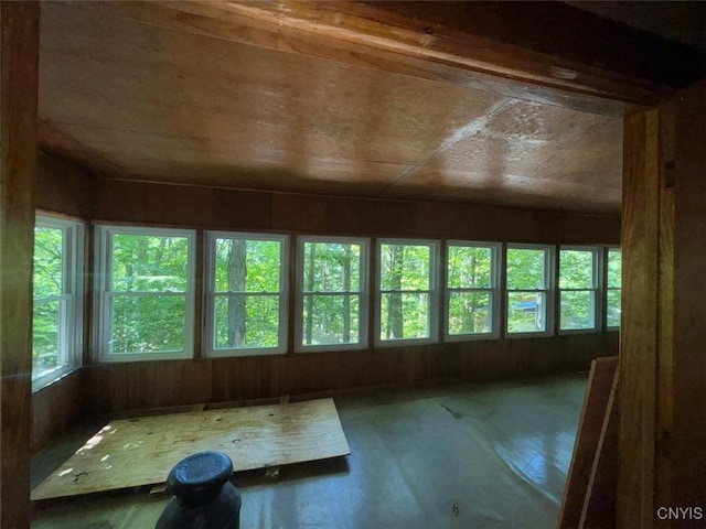 182 Seneca Rd, Webb, NY 13420 - unfurnished sunroom with wood ceiling