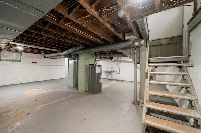 23 Peacock St, Auburn, NY 13021 - unfinished below grade area featuring electric water heater