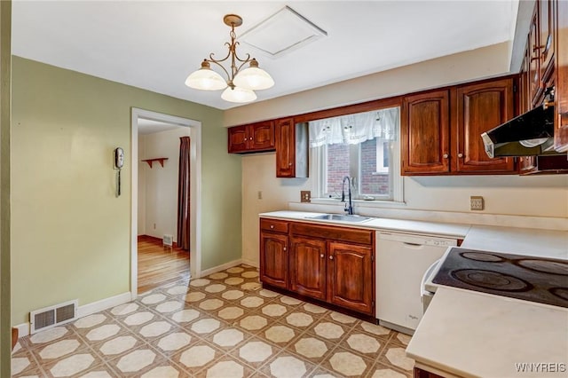 2104 Walnut Ave, Niagara Falls, NY 14301 - kitchen featuring dishwasher, light countertops, light flooring, and exhaust hood
