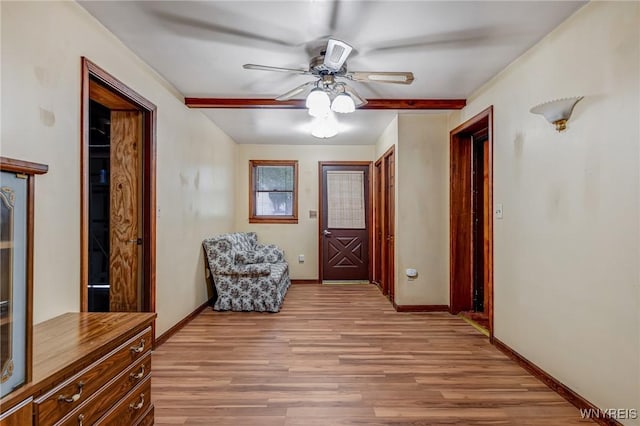 2104 Walnut Ave, Niagara Falls, NY 14301 - sitting room featuring light wood-style flooring and a ceiling fan