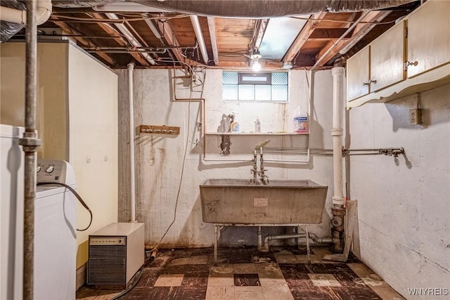 2104 Walnut Ave, Niagara Falls, NY 14301 - basement with a water softener and a sink