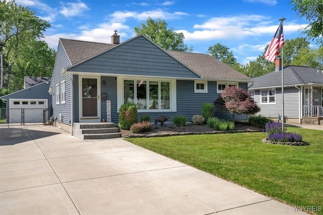 150 Lorfield Dr, Amherst, NY 14226 - view of front of house with a chimney, a garage, an outbuilding, and a shingled roof