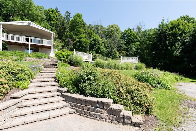 5343 Cedarwood Ln, Conesus, NY 14435 - view of yard featuring stairs
