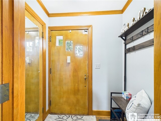 709 Main St, Olean, NY 14760 - foyer entrance with ornamental molding