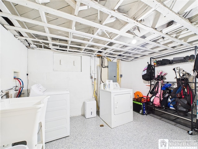 709 Main St, Olean, NY 14760 - finished basement featuring washer and clothes dryer, electric panel, and concrete block wall