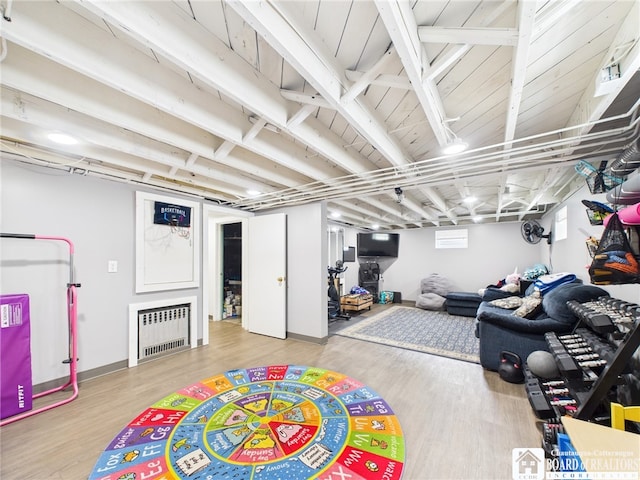 709 Main St, Olean, NY 14760 - game room featuring radiator and wood finished floors
