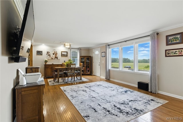 11583 Gowanda State Rd, North Collins, NY 14111 - living room with crown molding and light wood-style flooring