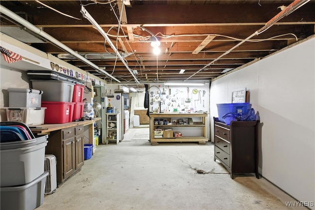 11583 Gowanda State Rd, North Collins, NY 14111 - unfinished basement featuring a workshop area