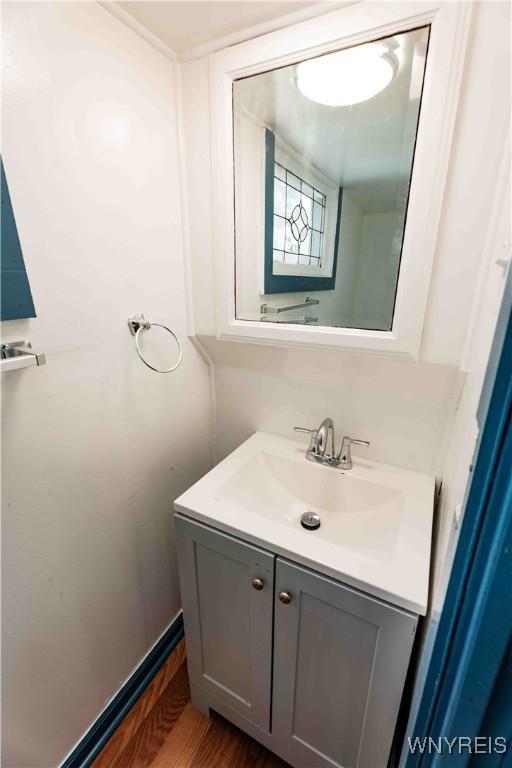 807 Tifft St, Buffalo, NY 14220 - bathroom featuring vanity and wood finished floors