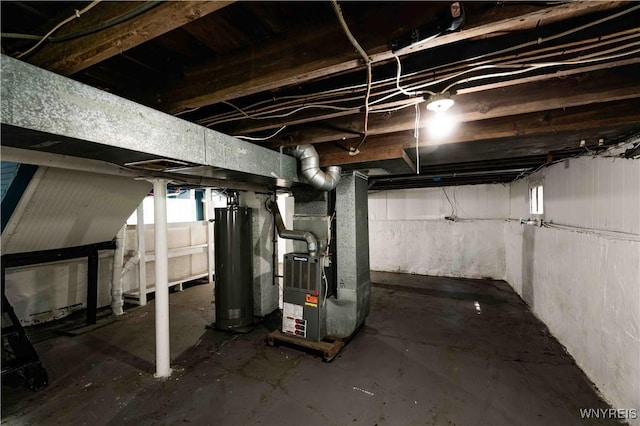 807 Tifft St, Buffalo, NY 14220 - below grade area featuring water heater and heating unit