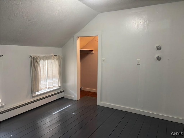 1046 Ammon Rd, Lewis, NY 13489 - bonus room with a baseboard radiator, lofted ceiling, and dark wood finished floors