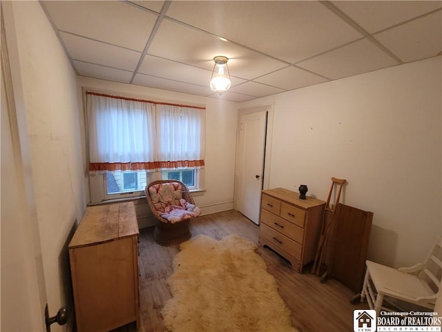 421 Falconer St, Jamestown, NY 14701 - living area with a drop ceiling and wood finished floors