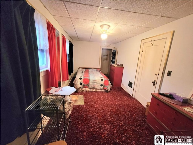 421 Falconer St, Jamestown, NY 14701 - bedroom with a paneled ceiling and carpet floors