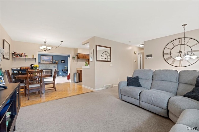 103 Walrath Dr, Sullivan, NY 13037 - living area with a chandelier and light carpet