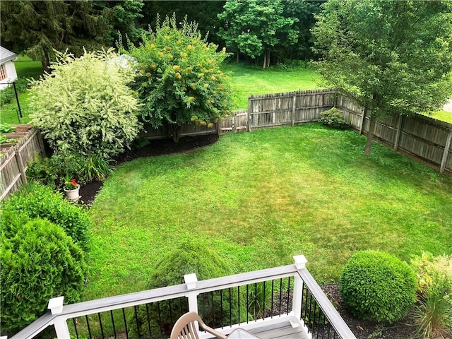 74 Cleveland Ave, Elmira, NY 14905 - fenced backyard featuring a wooden deck