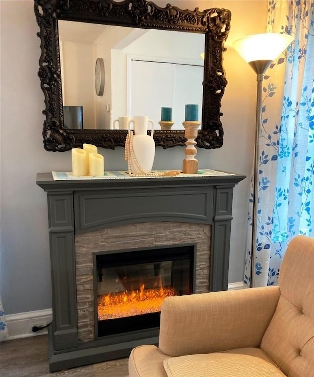 74 Cleveland Ave, Elmira, NY 14905 - detailed view of a fireplace and wood finished floors