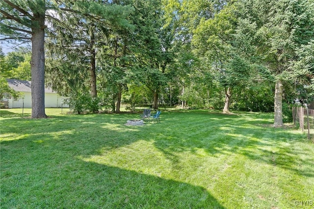 230 Thieme Pl, Utica, NY 13502 - view of yard featuring an outdoor fire pit