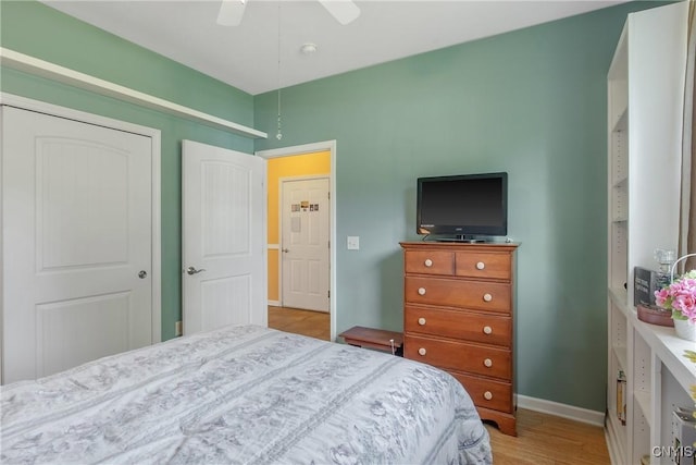 12 Village View Dr, Tully, NY 13159 - bedroom featuring light wood-type flooring and a ceiling fan