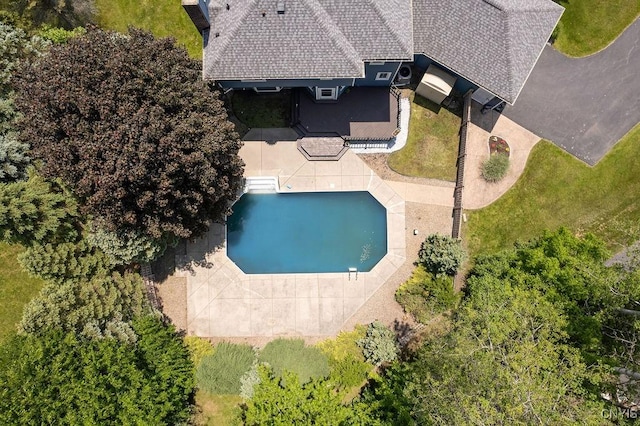 3306 Glen Abbey, Lysander, NY 13135 - aerial view of property and surrounding area featuring a pool area