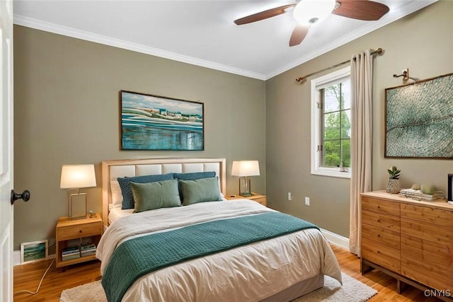 3306 Glen Abbey, Lysander, NY 13135 - bedroom with crown molding, light wood finished floors, and ceiling fan