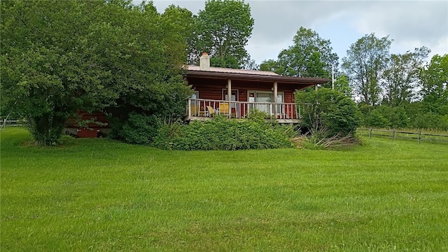 372 Windsong Rd, Harpersfield, NY 13786 - back of property with a chimney