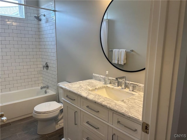 105 Austin Meadows Dr S, Manlius, NY 13104 - bathroom with vanity, shower / tub combination, and wood finished floors