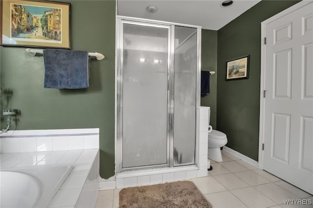 152 Pino Verde Ln, Amherst, NY 14221 - bathroom with a stall shower, a garden tub, and tile patterned floors