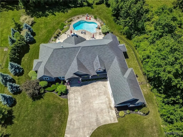 4614 Vrooman Dr, Lewiston, NY 14092 - view from above of property with a pool area
