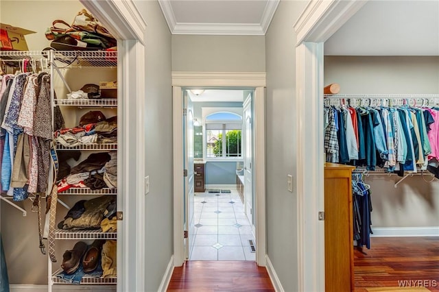 4614 Vrooman Dr, Lewiston, NY 14092 - walk in closet with wood finished floors