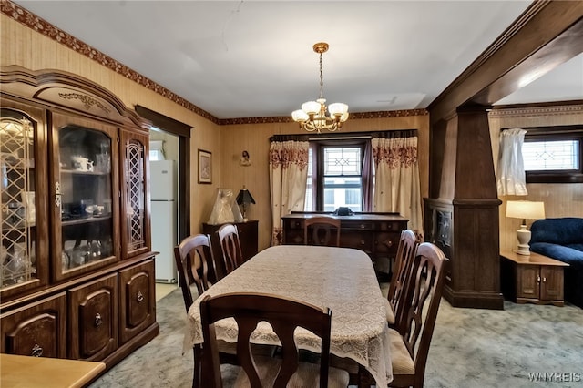 53 Pine Rdg, Cheektowaga, NY 14225 - dining room with light carpet and a chandelier
