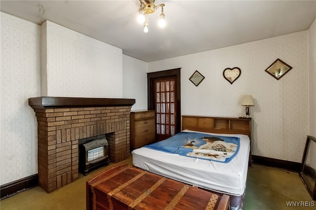 53 Pine Rdg, Cheektowaga, NY 14225 - carpeted bedroom featuring wallpapered walls and a fireplace