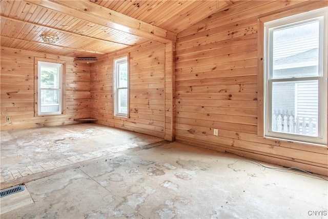 662 Burchard St, Watertown City, NY 13601 - unfurnished room featuring wood walls and wooden ceiling