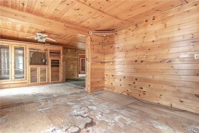 662 Burchard St, Watertown City, NY 13601 - unfurnished room with ceiling fan and wooden ceiling